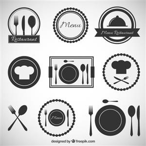 Restaurant Logo Purple Shield With Flames
